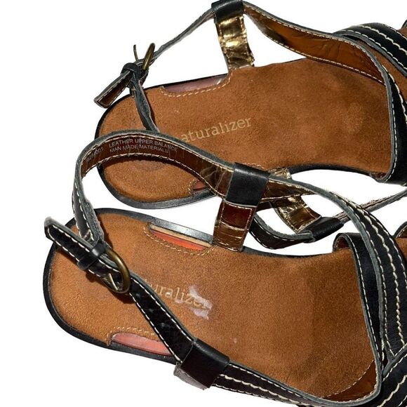 Naturalizer Black Leather Sandals - Size 7.5 - Picture 2 of 6